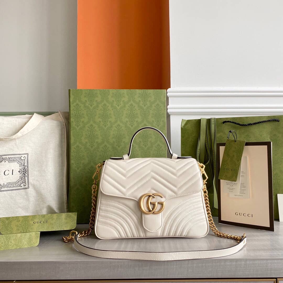 Gucci Marmont Dupe Mini GG Marmont Replica Bag White 498100 - DEEPREPS