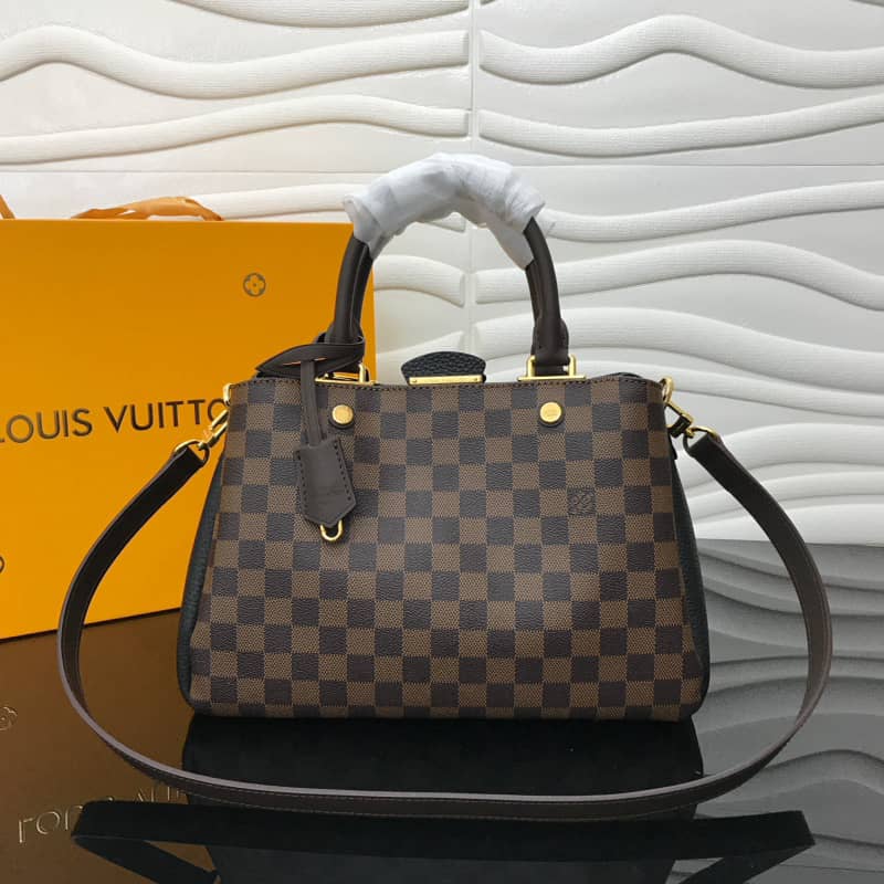 Louis Vuitton Damier Ebene Canvas Brittany Bag Replica Black M41674 - DEEPREPS