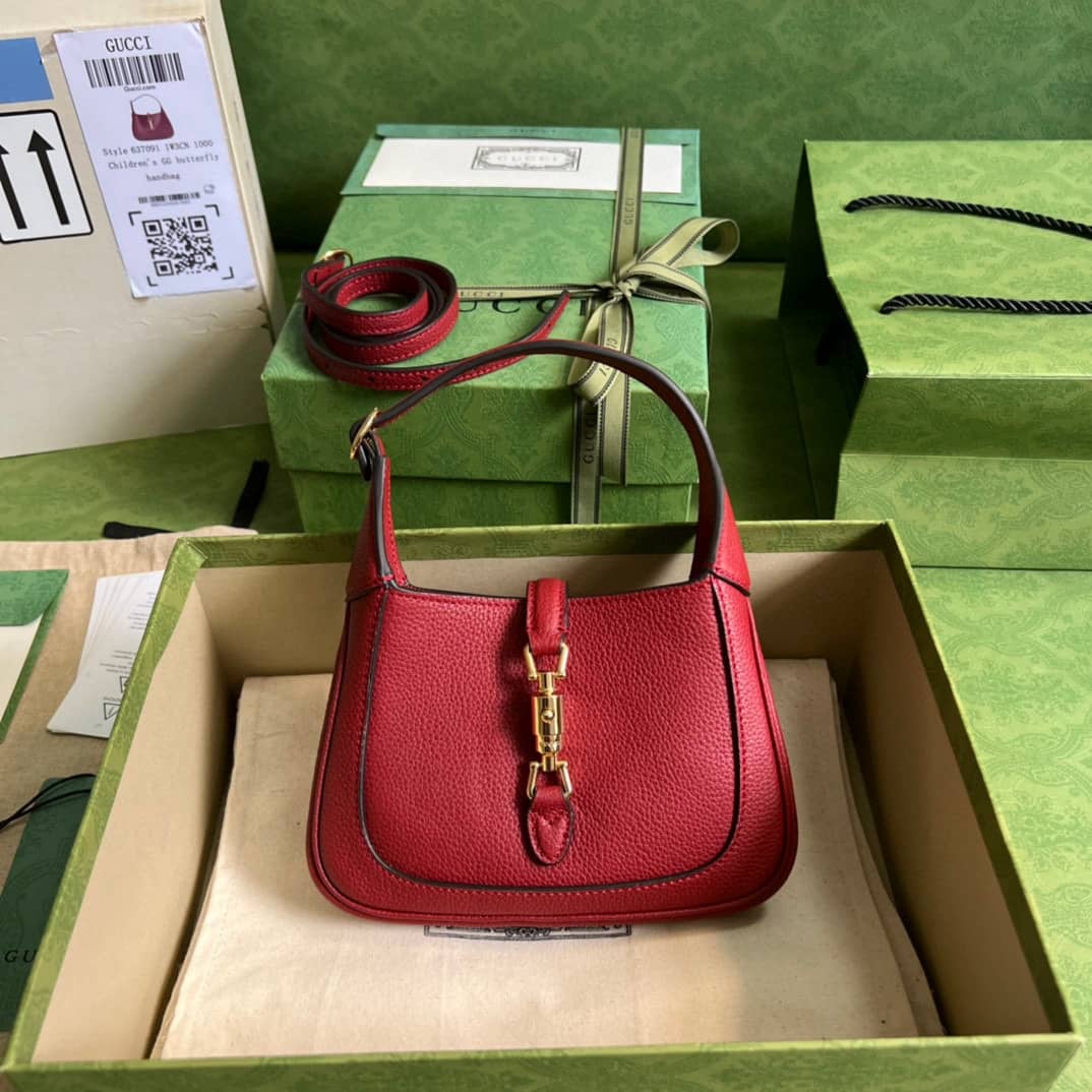 Gucci Jackie 1961 Mini Hobo Bag Red 637091 Replica - DEEPREPS