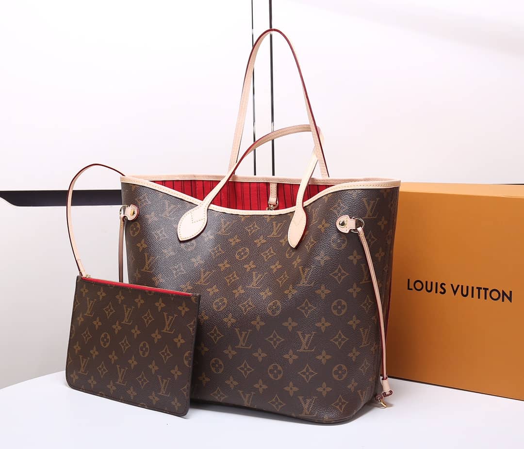 Louis Vuitton Monogram Neverfull MM Bag Replica Red M40995 - DEEPREPS