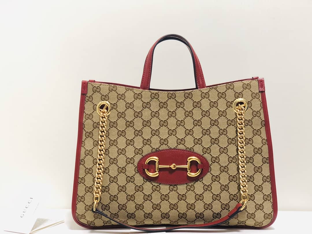 Gucci Horsebit 1955 Leather Tote Replica Red 621144 - DEEPREPS