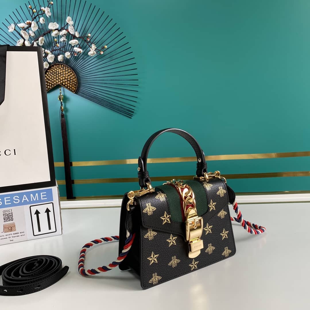 Gucci Womens Sylvie Leather Mini Bag Replica 470270 - DEEPREPS