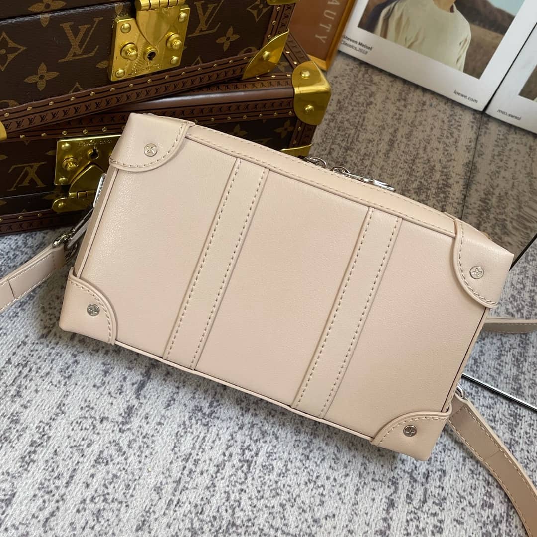 Louis Vuitton Soft Trunk Monogram Mirror Coated Canvas Replica Bag Apricot M45880 - DEEPREPS