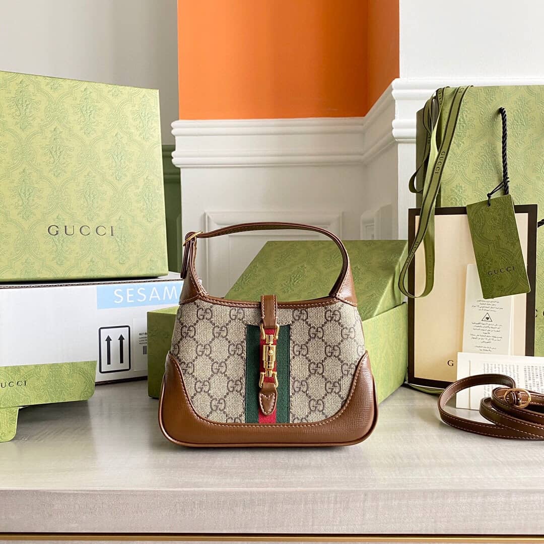 Gucci Jackie 1961 Mini Shoulder Bag Replica Brown 637092 - DEEPREPS