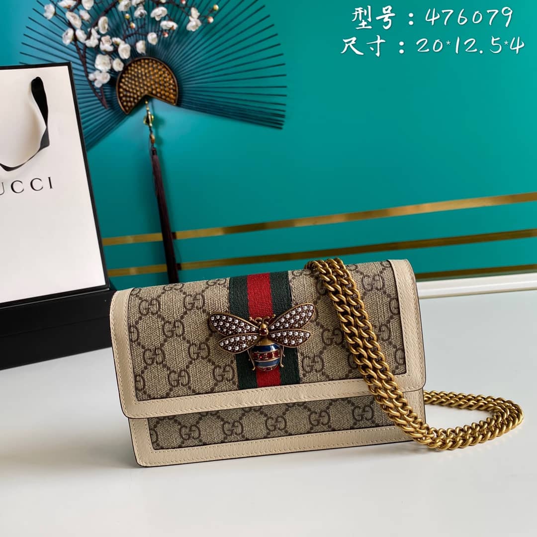Gucci Queen Margaret GG Shoulder Bag Mini Chain Wallet Replica 476079 - DEEPREPS