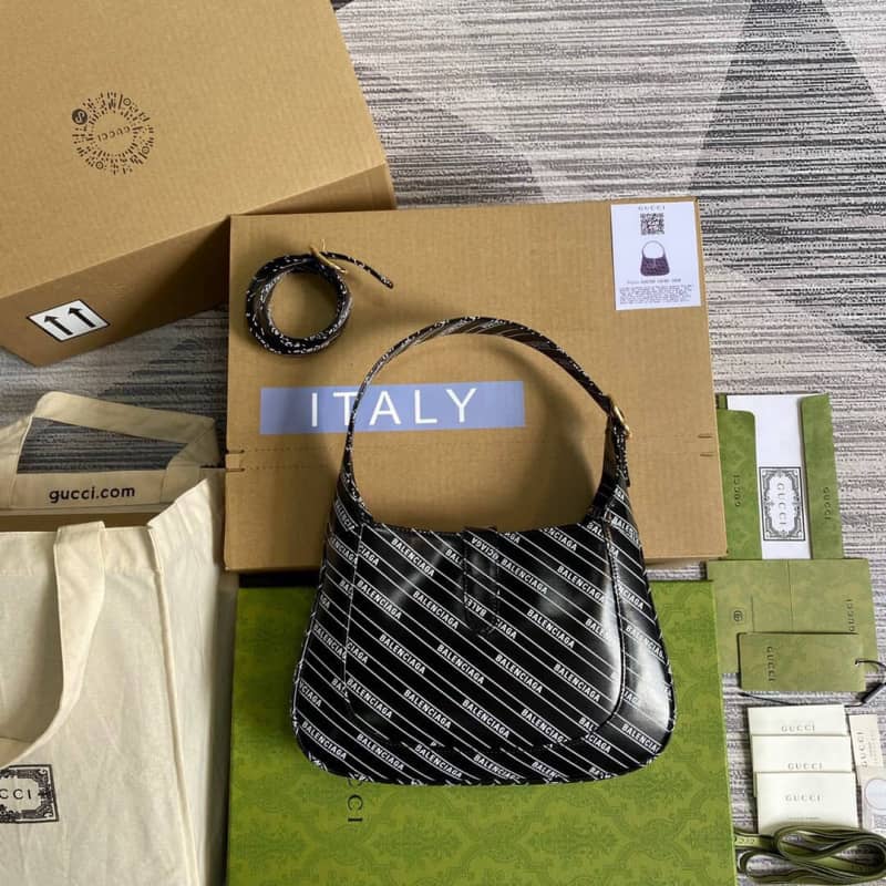 Gucci GG Jackie 1961 Small Hobo Shoulder Bag Replica Black 636709 - DEEPREPS