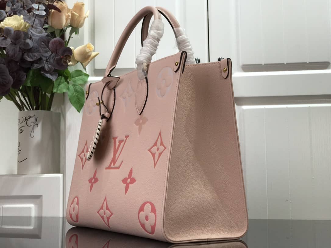 Louis Vuitton On the Go MM Monogram Empreinte Two-way Tote Replica Pink M45717 - DEEPREPS
