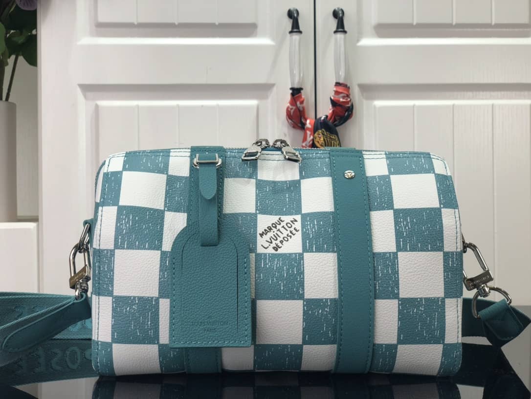 Louis Vuitton City Keepall Damier Turquoise Replica Shoulder Bag N50076 - DEEPREPS