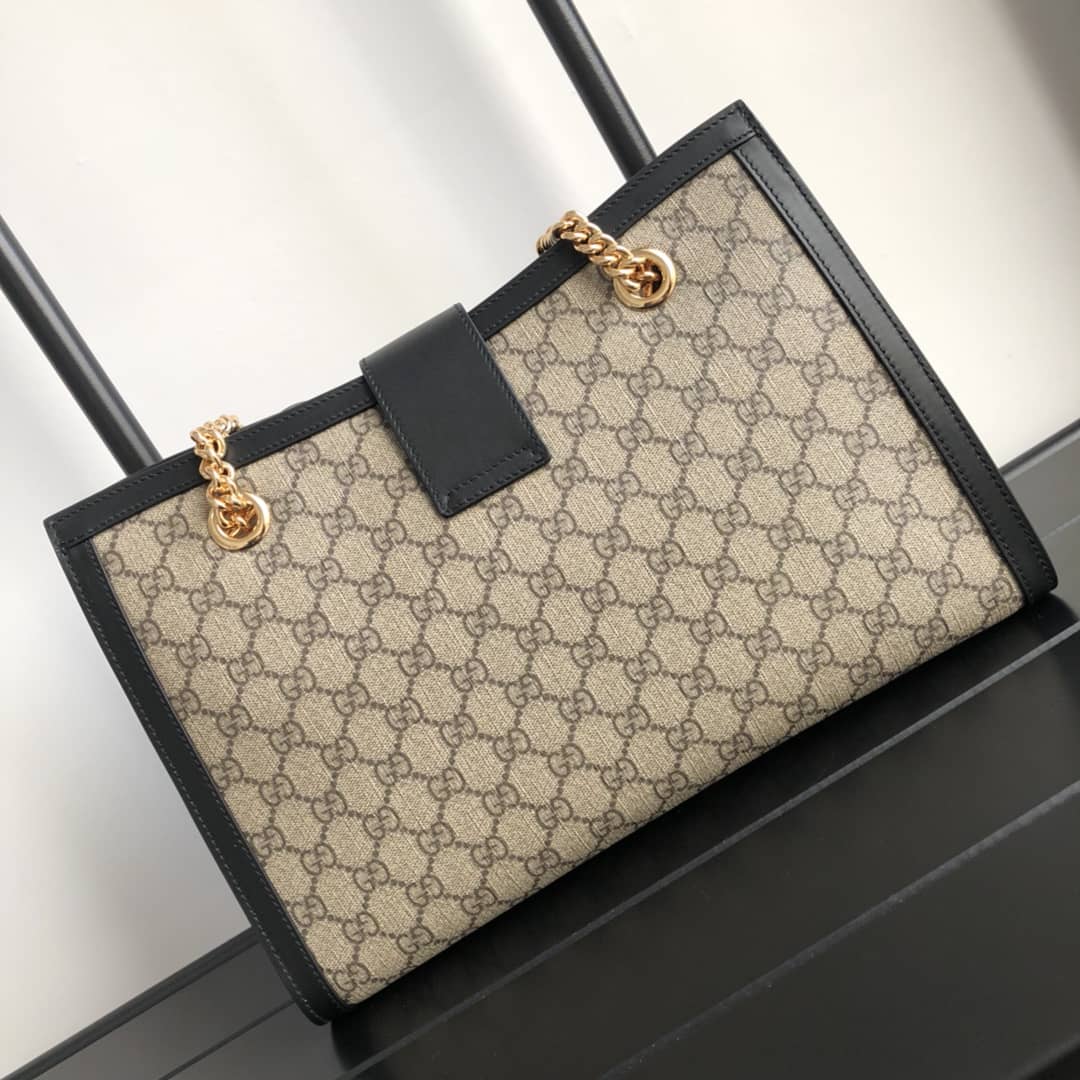 Gucci Padlock Medium GG Supreme Shoulder Bag Replica Brown Black 479197 - DEEPREPS