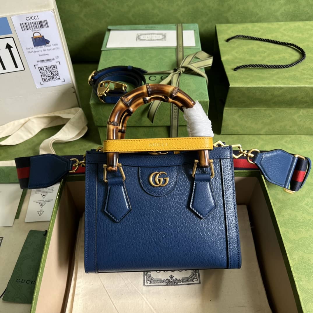 Gucci Diana Mini Tote Blue 702732 Replica Bag - DEEPREPS