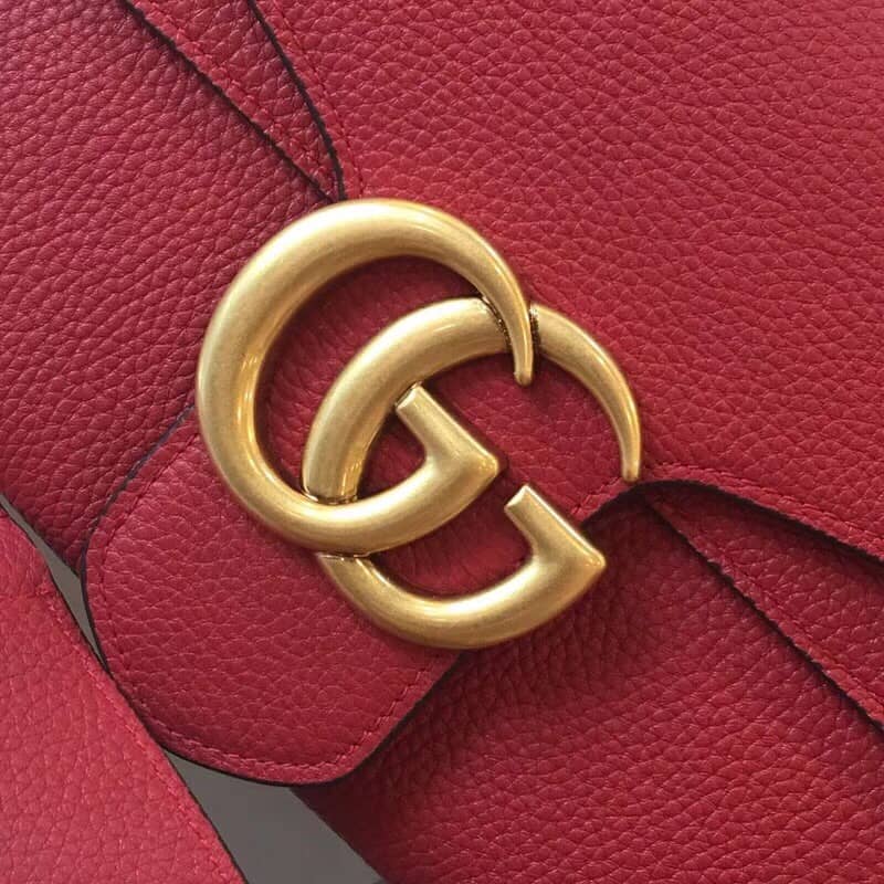 Gucci GG Marmont Leather Shoulder Bag Replica Red 401173 - DEEPREPS