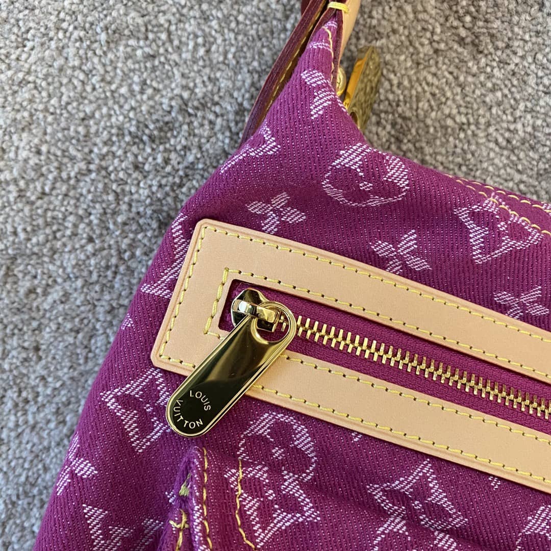 Louis Vuitton Monogram Denim Baggy PM Bag Replica Pink M44464 - DEEPREPS