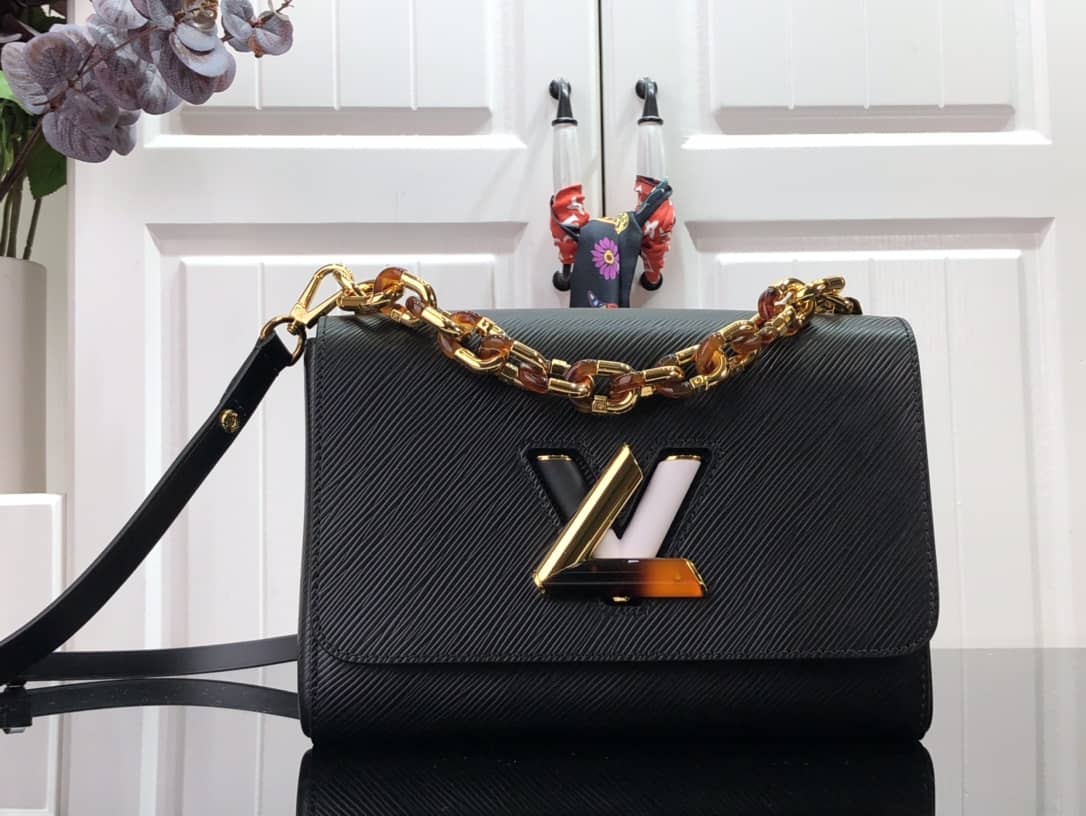 Louis Vuitton Monogram 2Way Leather Twist Replica Handbag Black M58526 - DEEPREPS