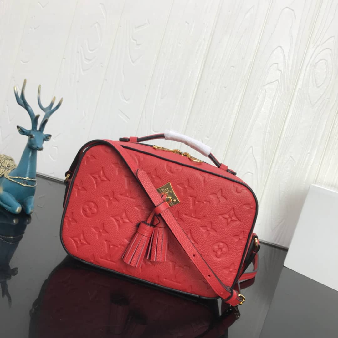 Louis Vuitton Saintonge Monogram Empreinte Replica Bag Red M44593 - DEEPREPS