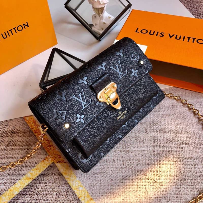 Louis Vuitton Monogram Empreinte Vavin Chain Long Wallet Replica Black M67839 - DEEPREPS