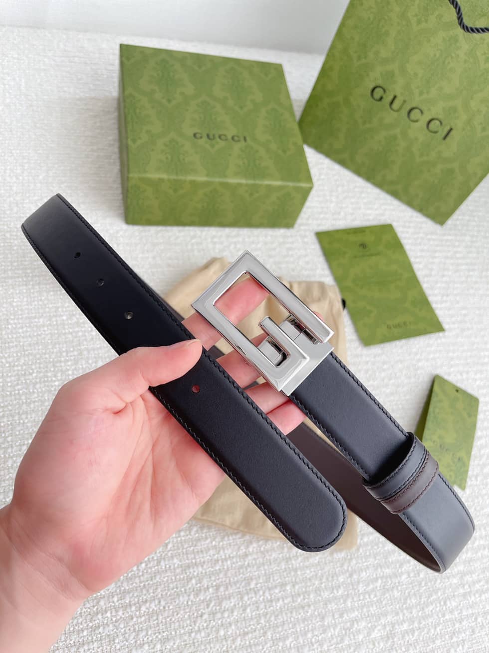 Fake Gucci Logo Belt 35mm - DEEPREPS