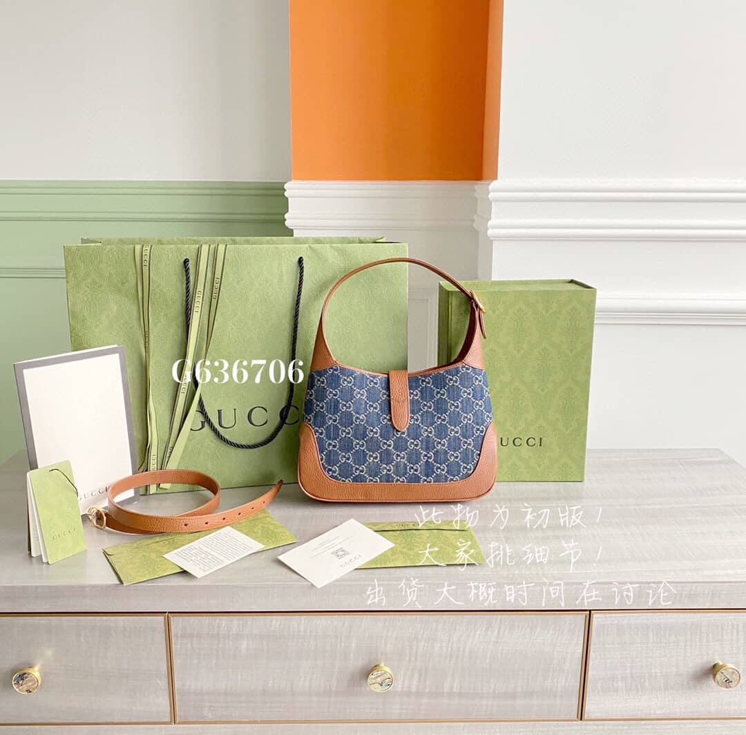 Gucci GG Jackie 1961 Mini Shoulder Bag Replica Blue 637092 - DEEPREPS