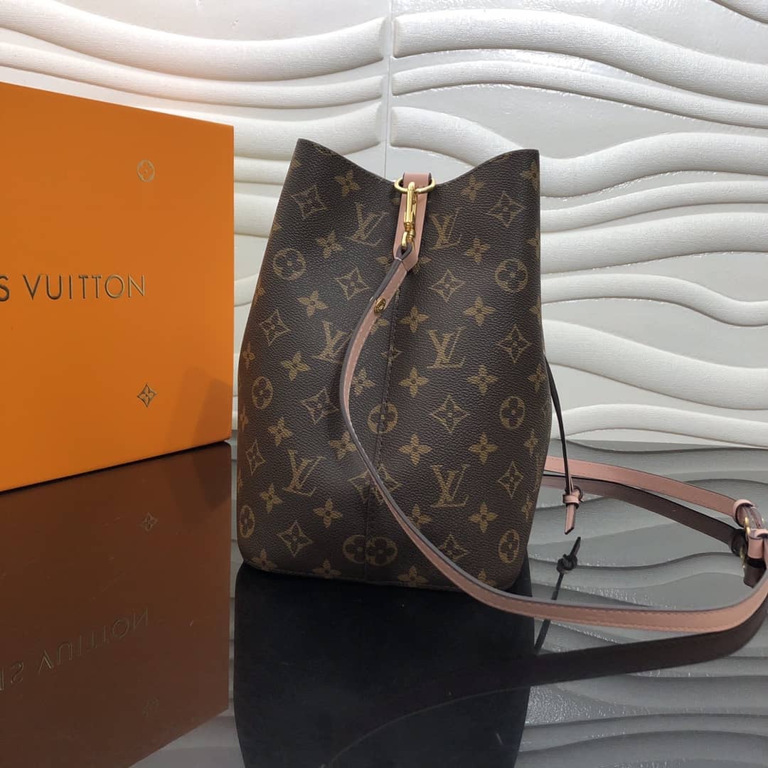 Louis Vuitton Neonoe Replica Bucket Bag Brown Pink M44020 - DEEPREPS