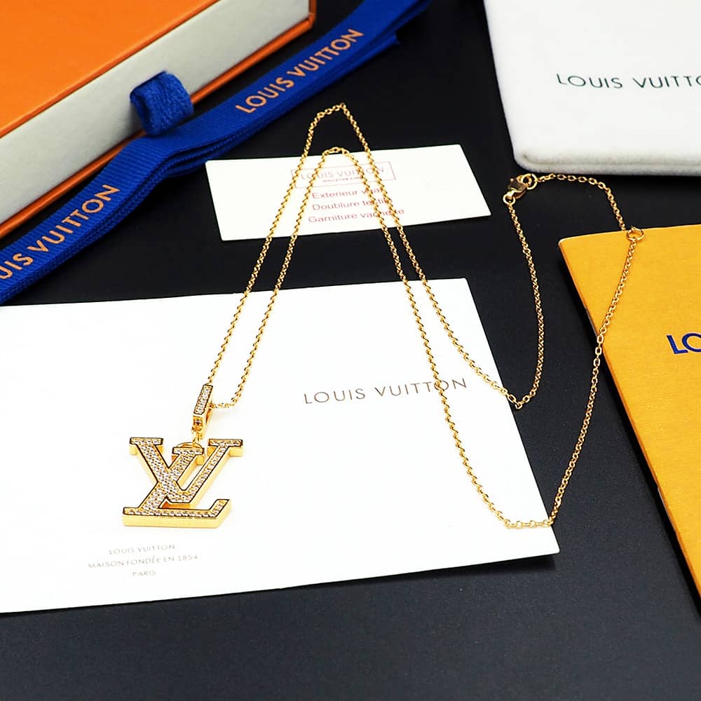 Knockoff Louis vuitton Logo Necklace - DEEPREPS