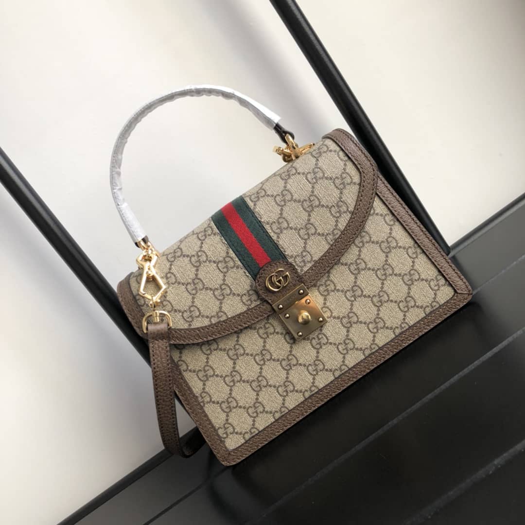 Gucci Ophidia Small Top Handle Bag Replica Brown 651055 - DEEPREPS