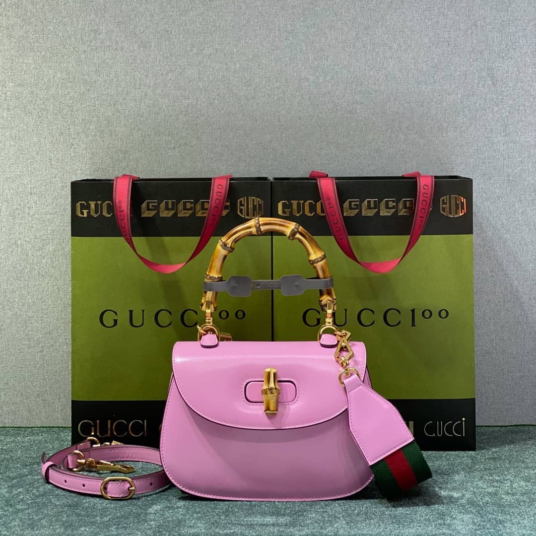 Gucci Bamboo 1947 Small Top Handle Bag 675797 Pink 675797 Replica - DEEPREPS
