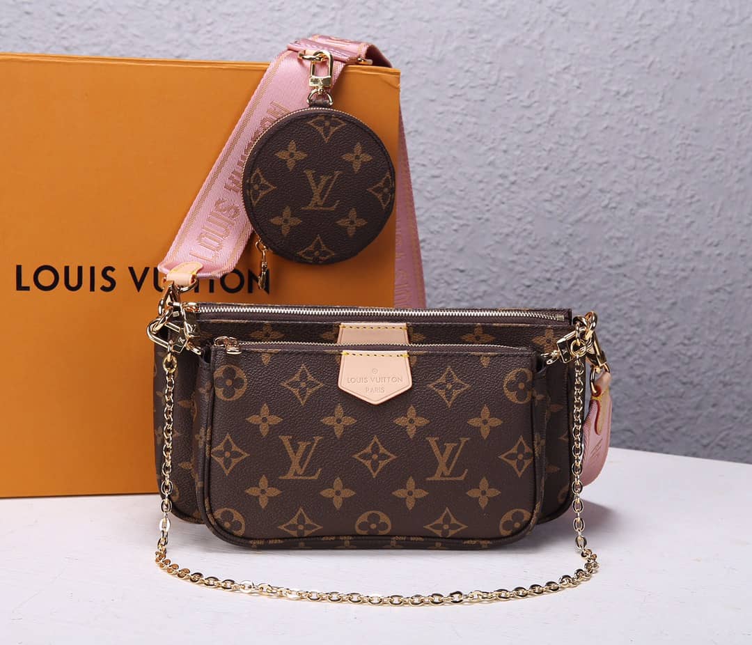 Louis Vuitton Multi Pochette Accessoires Replica Crossbody Bag Pink M44840 - DEEPREPS