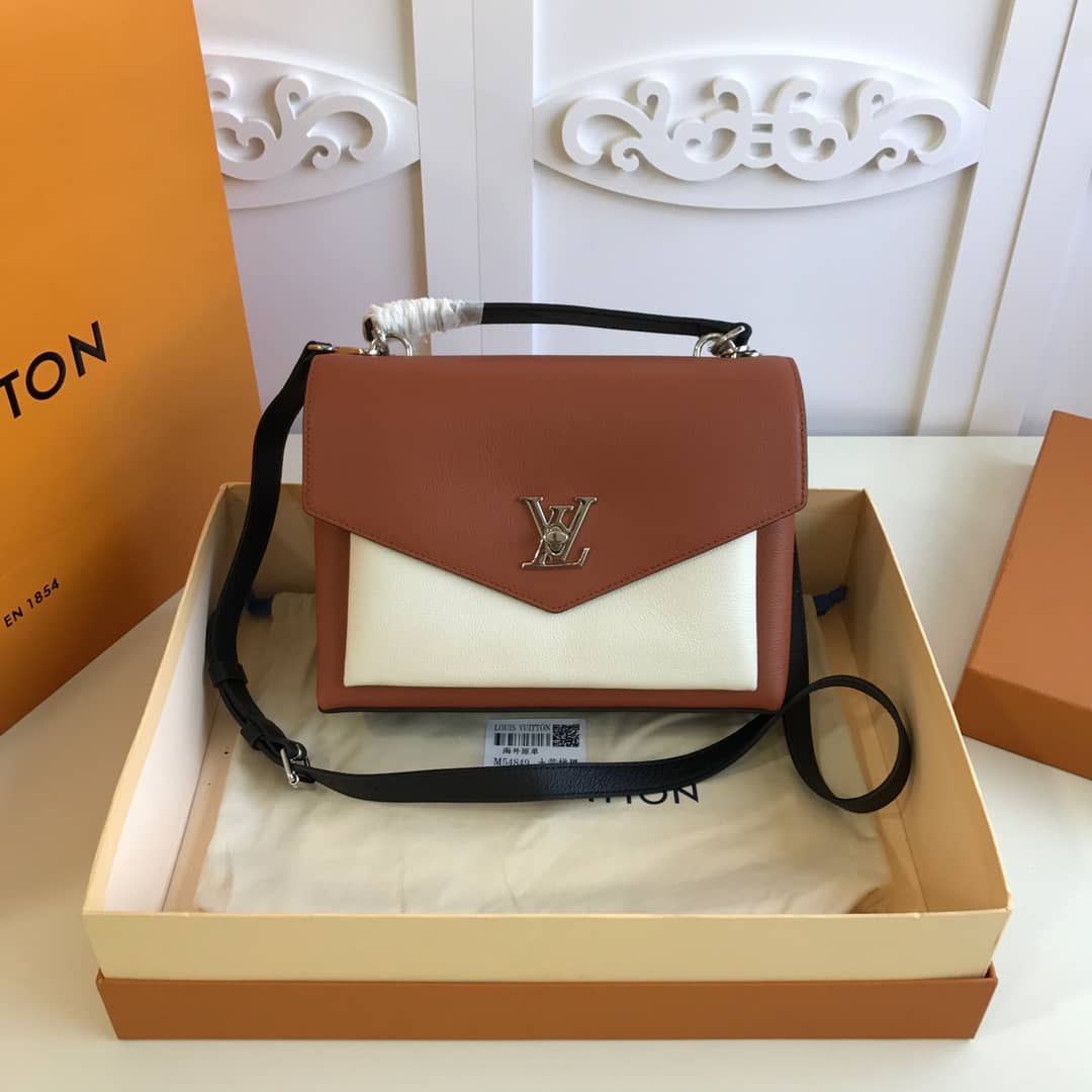 Louis Vuitton MyLockMe Satchel 2way Leather Grain Bag Replica M54849 - DEEPREPS