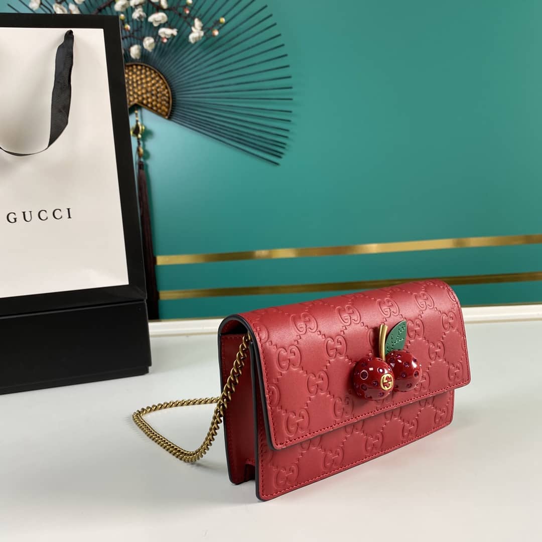 Gucci Supreme GG Mini Bag With Cherries Replica 481291 - DEEPREPS