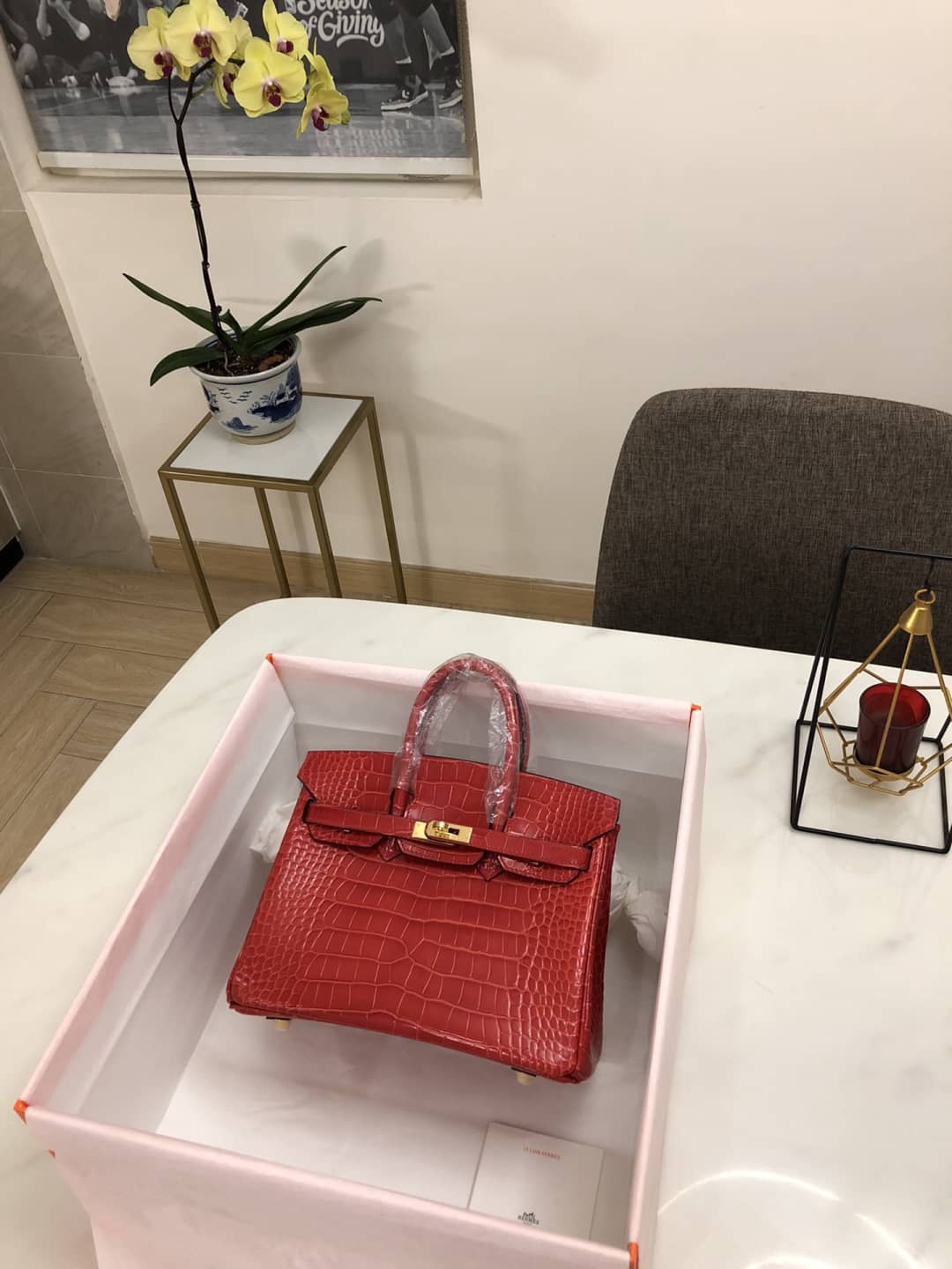 Hermes Birkin 25CM Crocodile Shiny Replica Bag - DEEPREPS