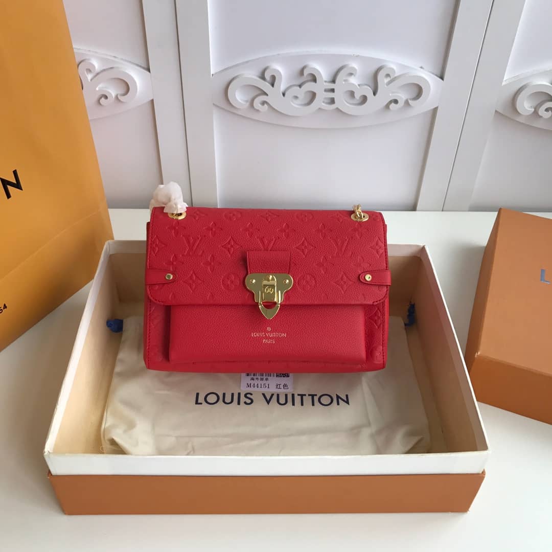 Louis Vuitton Monogram Empreinte Vavin PM Chain Replica Shoulder Bag Red M44151 - DEEPREPS