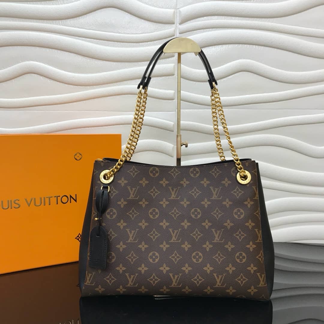 Louis Vuitton Surene MM Monogram Chain Shoulder Bag Replica Black M43772 - DEEPREPS