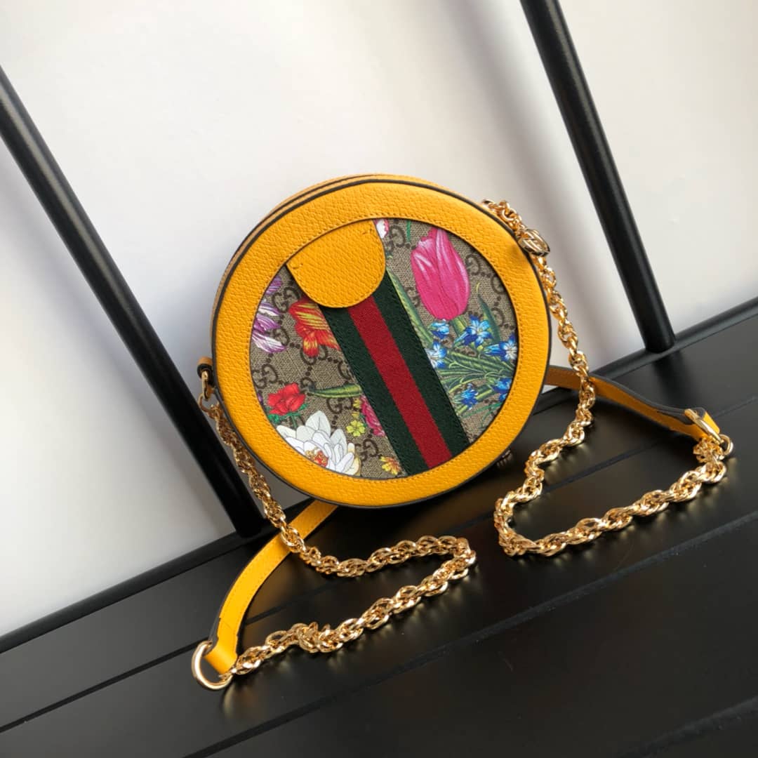 Gucci Ophidia GG Flora Mini Replica Backpack Yellow 598661 - DEEPREPS