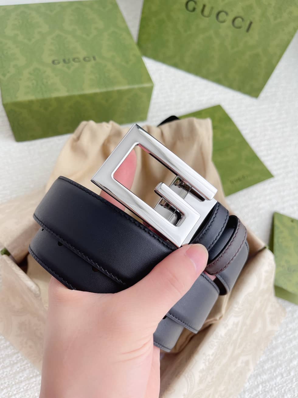 Fake Gucci Logo Belt 35mm - DEEPREPS