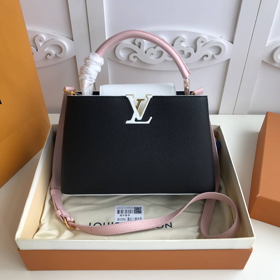 Louis Vuitton Capucines PM Taurillon Bag Replica Black M52988 - DEEPREPS