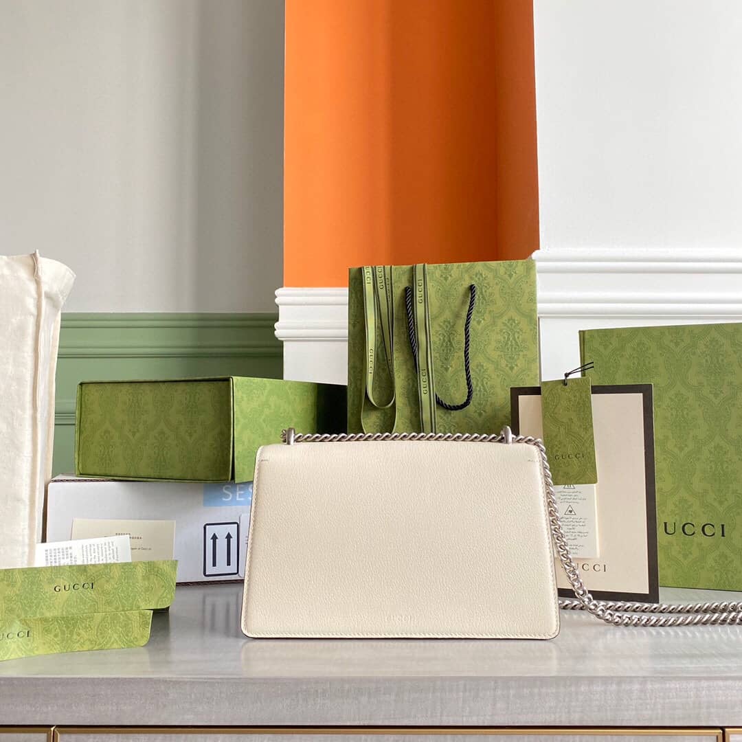 Gucci Dionysus Dupe GG Supreme Dionysus Chain Replica Shoulder Bag White 400249 - DEEPREPS