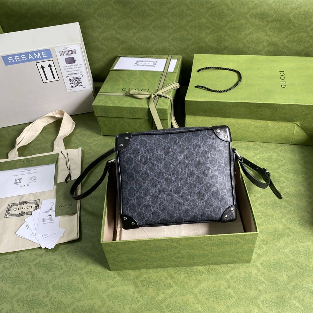 Gucci Supreme GG Leather Square Shoulder Bag Replica 626363 - DEEPREPS