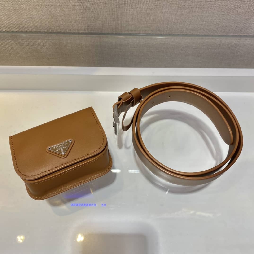 Prada Womens Leather Belt With Pouch - DEEPREPS