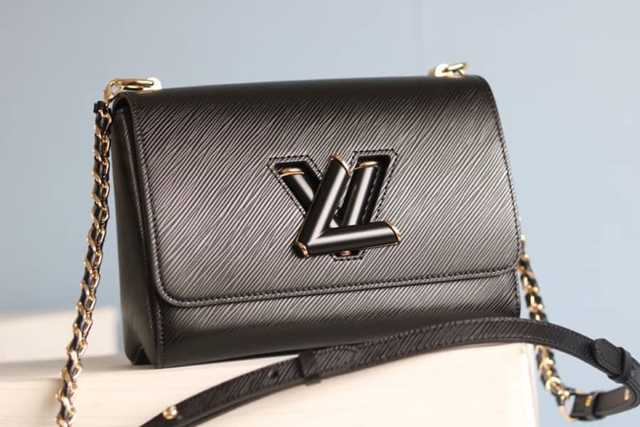 Louis Vuitton Twist MM Chain Leather Replica Bag Black M50282 - DEEPREPS
