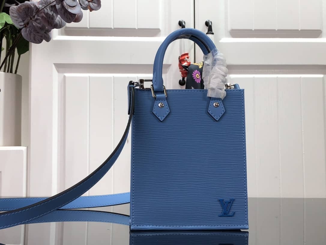 Louis Vuitton Petit Sac Plat Flat Shoulder Bag Replica Blue M80169 - DEEPREPS