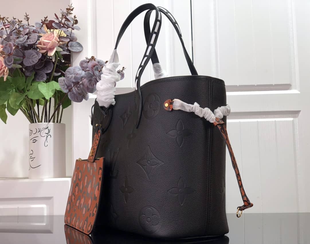 Louis Vuitton Neverfull Dupe MM Monogram Empreinte Medium Bag Replica Black M45856 - DEEPREPS