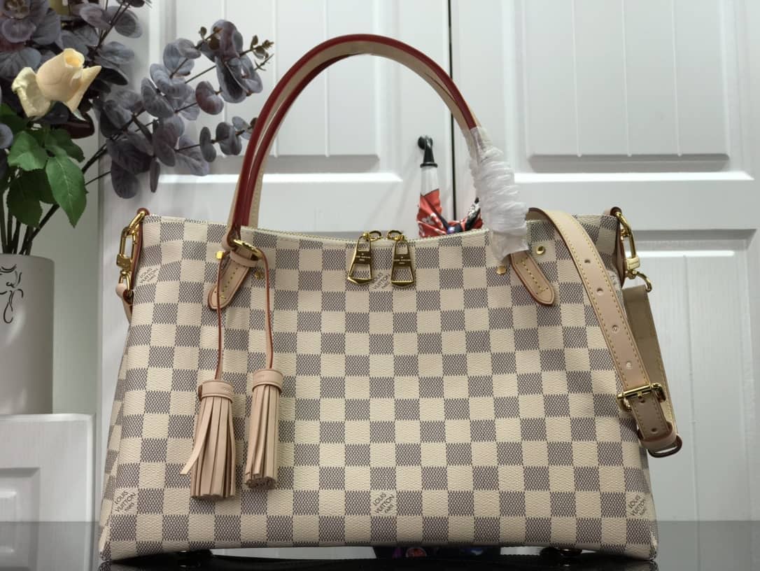 Louis Vuitton Lymington Damier Azur Tote Replica Beige N40022 - DEEPREPS