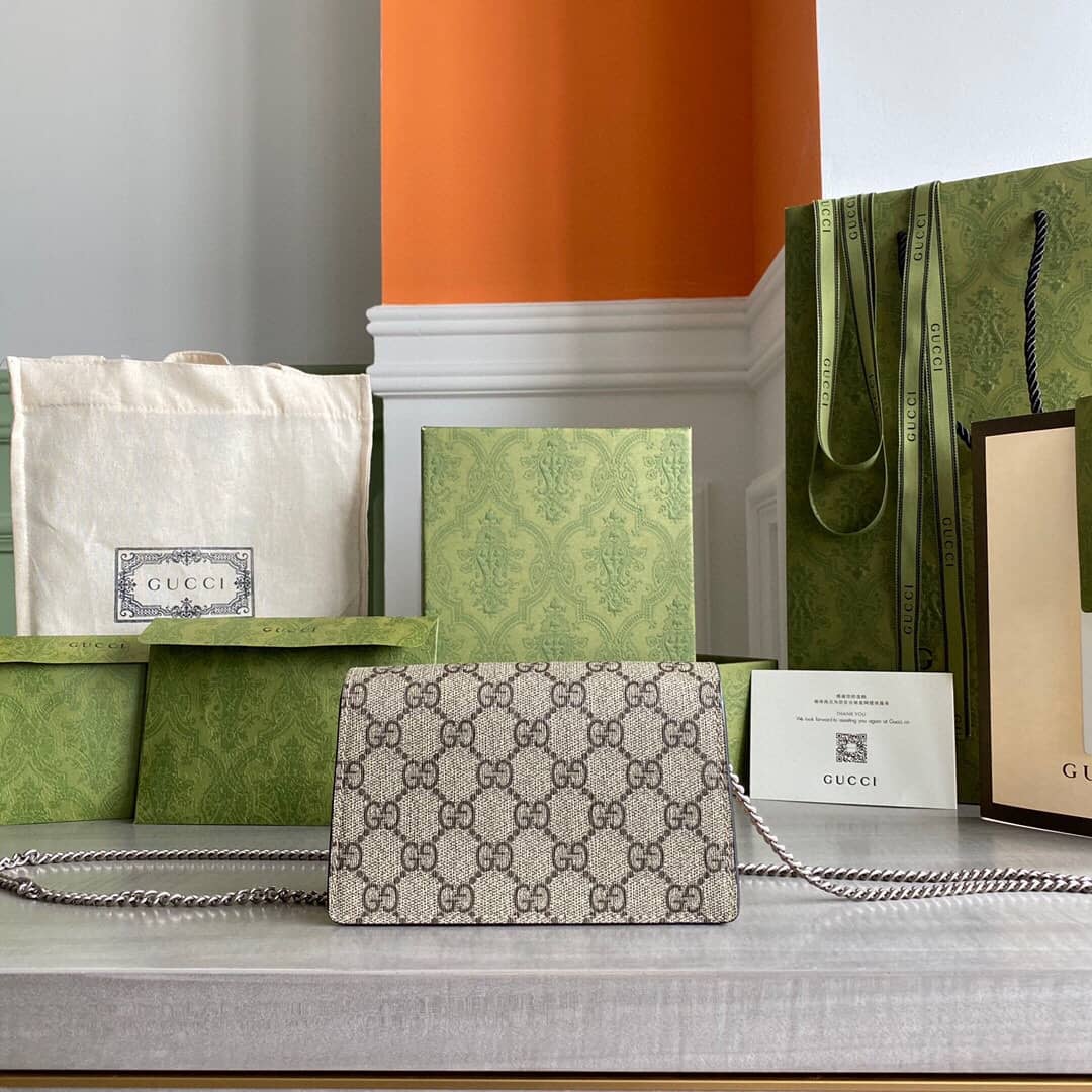 Gucci Dionysus GG Supreme Super Mini Bag Replica Gray 476432 - DEEPREPS