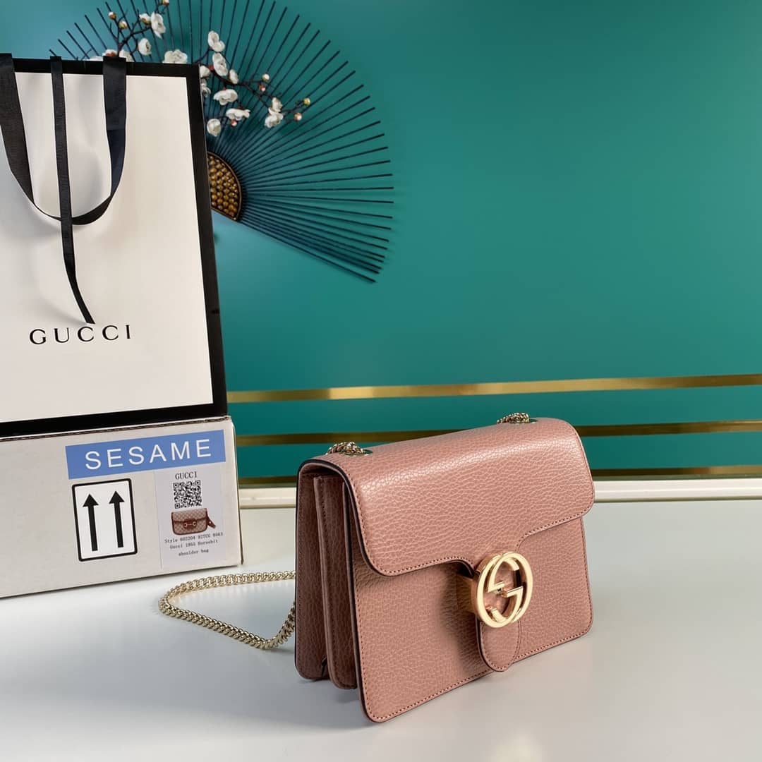 Gucci Interlocking Leather Chain Crossbody Bag Replica 510304 - DEEPREPS