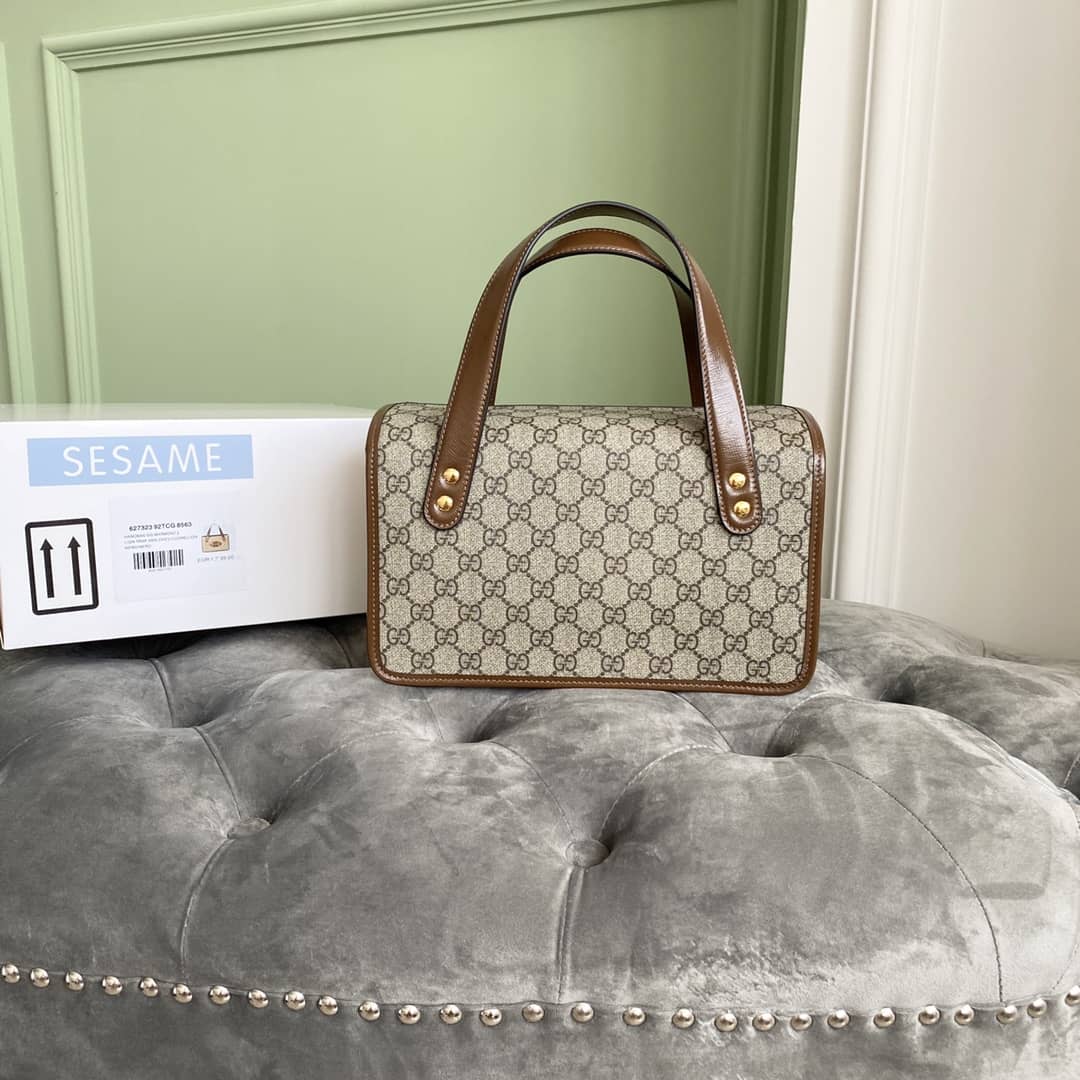 Gucci Horsebit 1955 Small Top Handle Replica Bag Brown 627323 - DEEPREPS