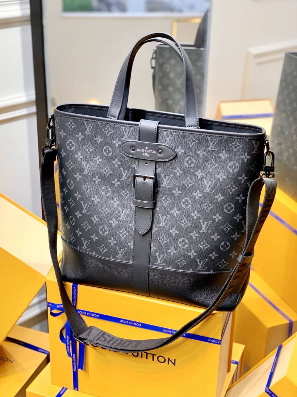 LV Tote Dupe Monogram Eclipse Saumur M45914 Replica Tote - DEEPREPS