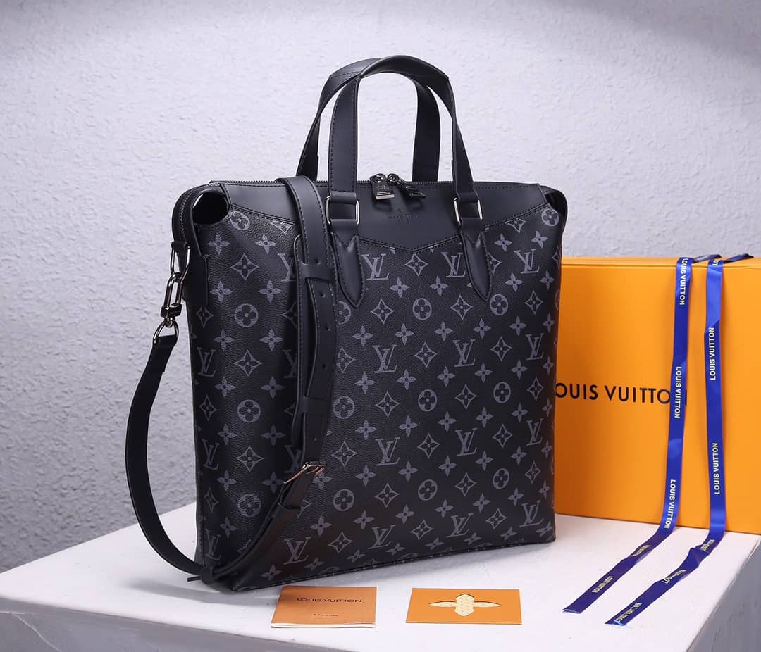 Louis Vuitton Explorer Monogram Eclipse Tote Business Bag Replica M40567 - DEEPREPS