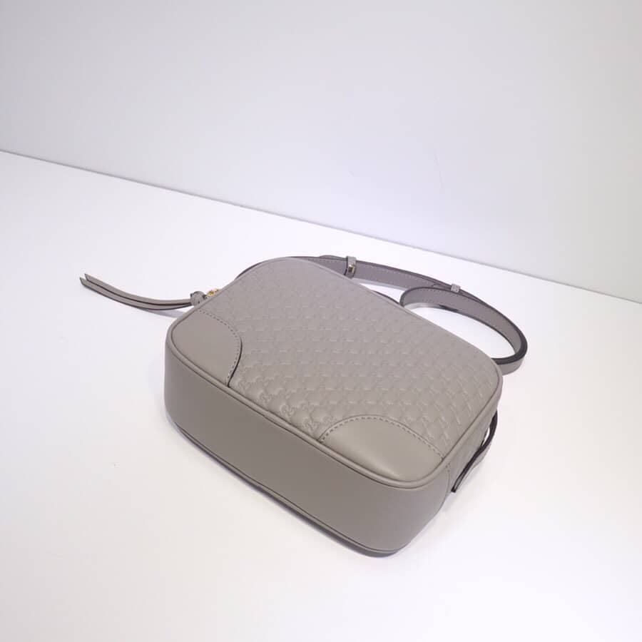 Gucci Bree Guccissima GG Leather Canvas Camera Bag Replica Gray 449413 - DEEPREPS