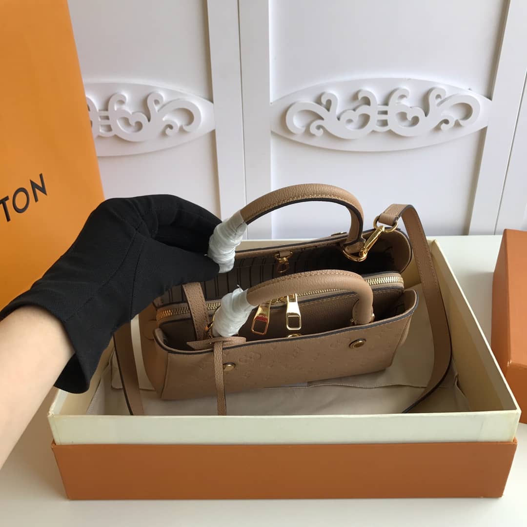 Louis Vuitton Monogram Montaigne BB Empreinte Bag Replica Apricot M41053 - DEEPREPS