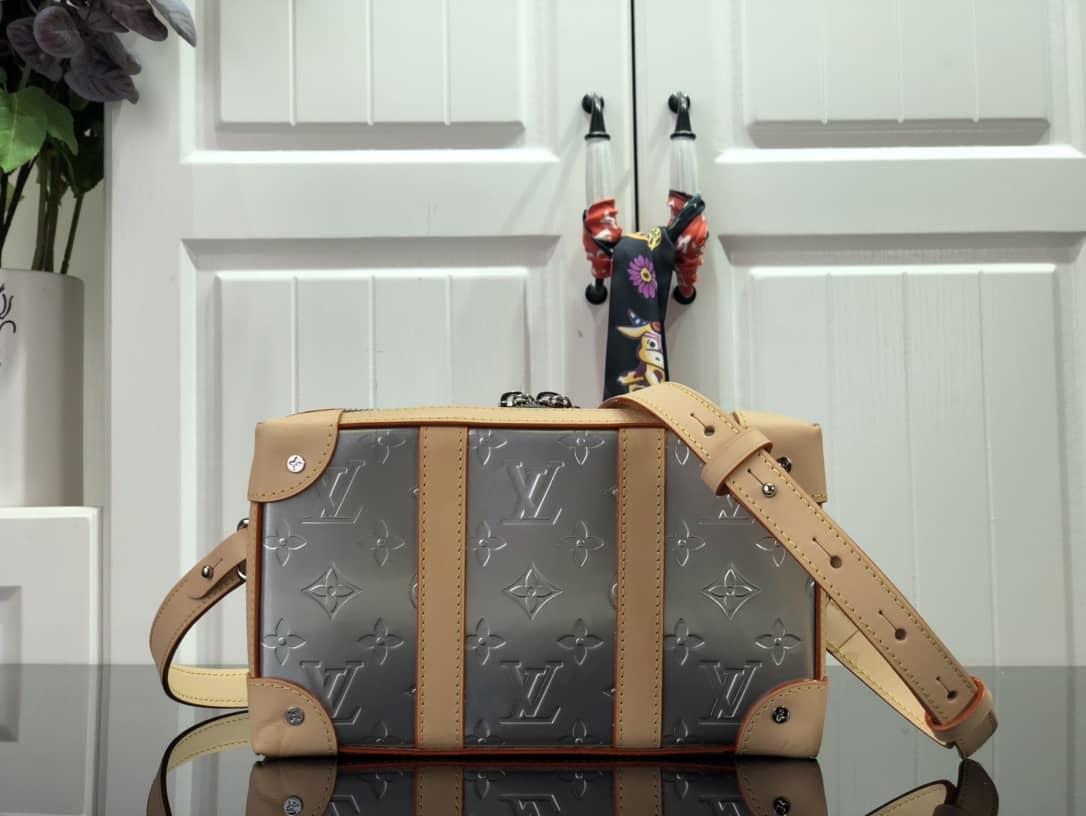 Louis Vuitton Soft Trunk Monogram Mirror Coated Canvas Replica Bag Silver M45880 - DEEPREPS