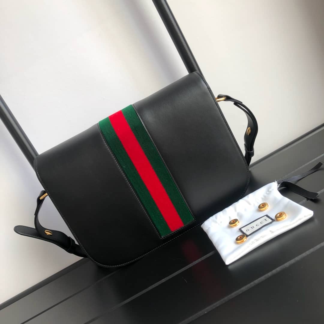 Gucci Horsebit 1955 Shoulder Bag Replica Black 602204 - DEEPREPS
